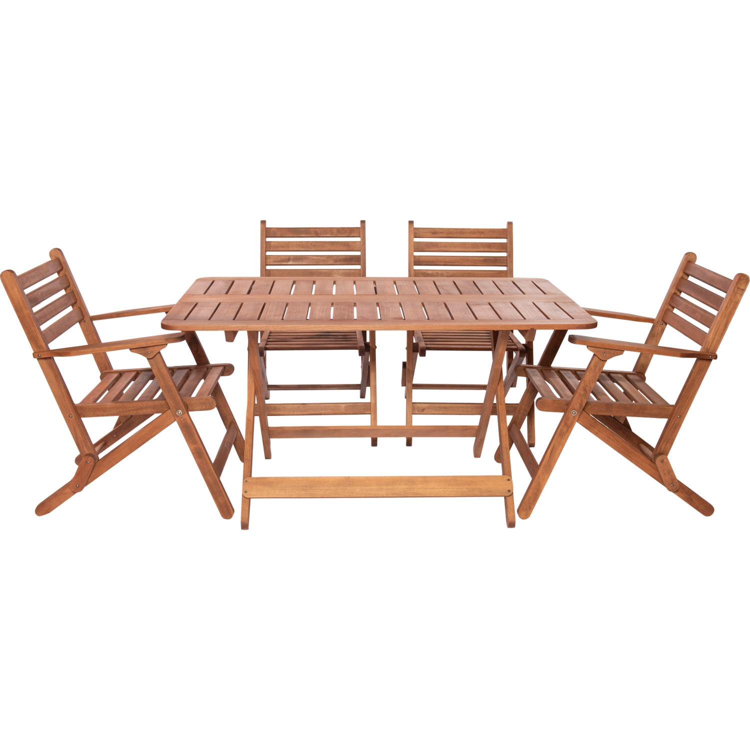 110000462370688.jpg Modermo Ahşap Katlanır Masa (107) + 4 Adet Ahşap Katlanır Koltuk (104) - Görsel 1