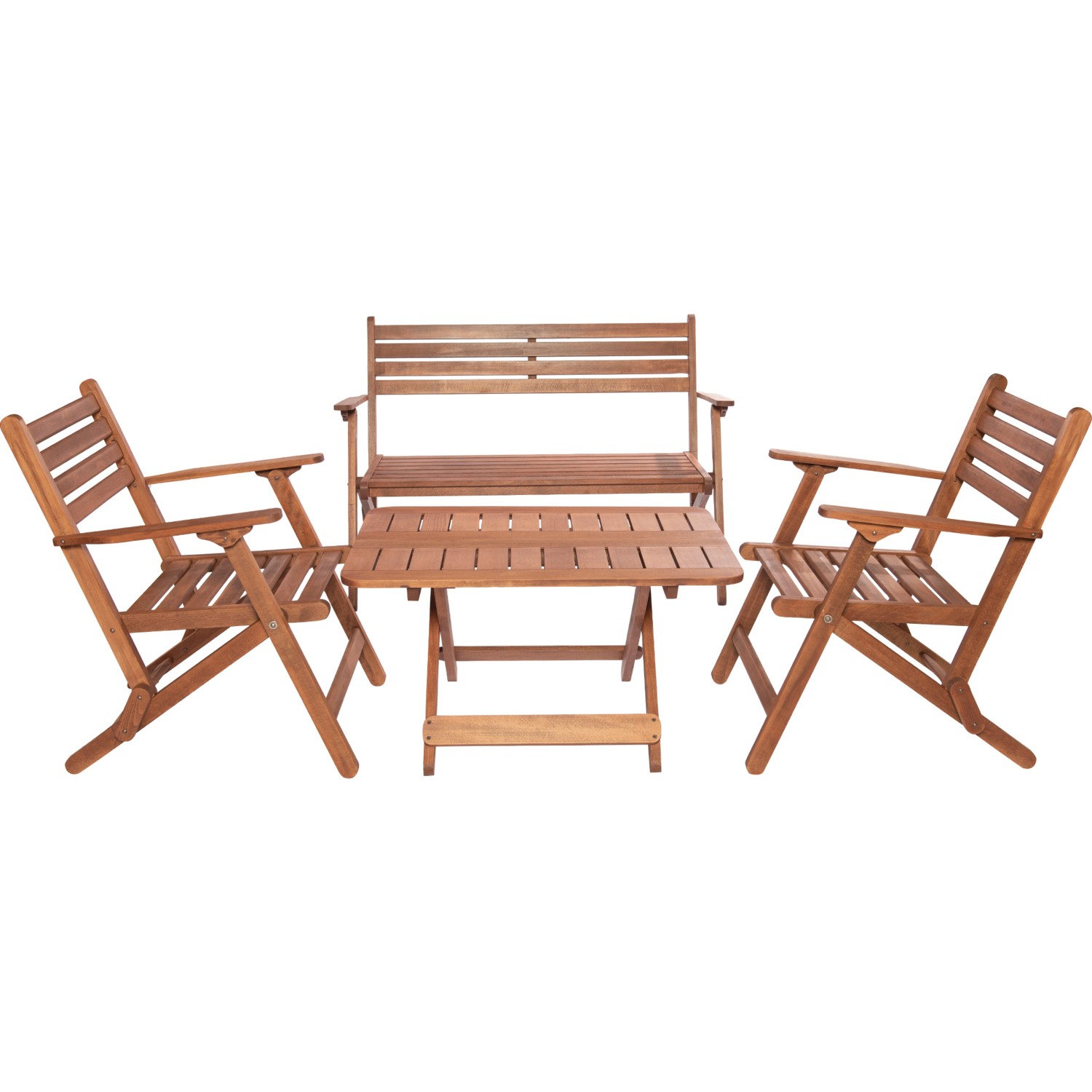 110000462372374.jpg Modermo Ahşap Katlanır Orta Sehpa (114) + Ahşap Katlanır Bank (106) + 2 Adet Ahşap Katlanır Koltuk (104) - Görsel 1