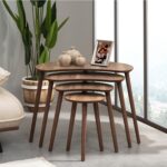 Vovvahome Moon 4lü Mdf Ahşap Zigon Sehpa - Ceviz - Görsel 2