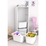 Pratico 4 Büyük Beyaz Sepetli Oyuncak Dolabı - Görsel 4