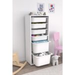 Pratico 2 Büyük 4 Küçük Beyaz Sepetli Oyuncak Dolabı - Görsel 3