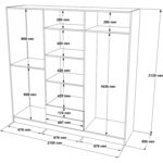 Robin Home Asos 6 Kapaklı 2 Çekmeceli Gardırop 207CM Sepet - Görsel 5