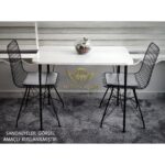 By Hakan Aşkın Siyah Metal Ayaklı 60X90 cm (Tek Masa) Parlak Beyaz Eclipse 2024 Mutfak - Balkon - Çalışma Masası - Görsel 2