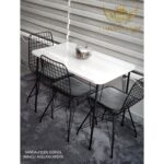 By Hakan Aşkın Siyah Metal Ayaklı 60X90 cm (Tek Masa) Parlak Beyaz Eclipse 2024 Mutfak - Balkon - Çalışma Masası - Görsel 5