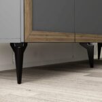 Cantek Dizayn Dört Kapaklı 150 cm Selen Konsol Antrasit-Ceviz - Görsel 4