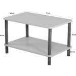 İntergo Orta Sehpa Dikdörtgen Ahşap Ayaklı Iki Katlı Gazetelikli Beyaz - Görsel 2