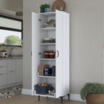 Rani JE110 Çok Amaçlı Dolap 2 Kapaklı 5 Raflı Banyo Kiler Mutfak Dolabı Beyaz