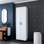 Rani JE110 Çok Amaçlı Dolap 2 Kapaklı 5 Raflı Banyo Kiler Mutfak Dolabı Beyaz - Görsel 5