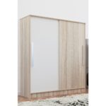 Aeka AE-4001 Zambak Sürgülü Dolap Çok Raflı Çekmeceli Askılı Sonomo Beyaz Kapaklı Gardırop