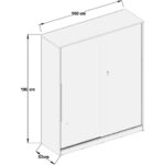 Aeka AE-4001 Zambak Sürgülü Dolap Çok Raflı Çekmeceli Askılı Sonomo Beyaz Kapaklı Gardırop - Görsel 3