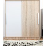 Aeka AE-4001 Zambak Sürgülü Dolap Çok Raflı Çekmeceli Askılı Sonomo Beyaz Kapaklı Gardırop - Görsel 4