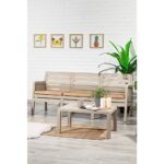 ModaLife Lara 3+1+1+S Bahçe Takımı  Balkon - Bahçe - Teras  Mobilyası / Cappucino - Görsel 2