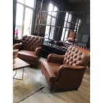 3A Mobilya 3A Hakiki Deri King Edward Italian Sofa 3+1+1 - Görsel 2