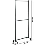 Weblonya Ayaklı Askı 2 Katlı Elbise Askısı Tekerlekli Askılık  ( Eşek Askı ) 6050 - Görsel 5