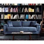 Eymense Lizbon Çekyatlı Mavi Üçlü Kanepe Çekyat - Görsel 2