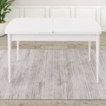 Canisa Nix Serisi Açılabilir 70X114 Beyaz Mutfak Masası Takımı ve 4 Sandalye - Görsel 4