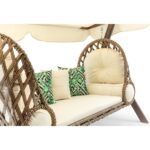 Hier Swing Saltanat Ahşap Rattan Salıncak Dış Mekan Bahçe Balkon ve Teras Salıncağı Krem - Görsel 4