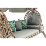 Hier Swing Saltanat Ahşap Rattan Salıncak Dış Mekan Bahçe Balkon ve Teras Salıncağı Gri - Görsel 4