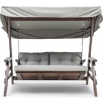 Viranze Ahşap Belek Swing 3 Kişilik Ahşap Dış Mekan Bahçe Balkon ve Teras Salıncağı Gri - Görsel 2