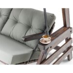 Viranze Ahşap Belek Swing 3 Kişilik Ahşap Dış Mekan Bahçe Balkon ve Teras Salıncağı Gri - Görsel 4