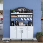 Rani JE130 Kahve Köşesi Çok Amaçlı Dolap 4 Kapaklı 1 Çekmeceli Kiler Mutfak Dolabı Beyaz - Görsel 3