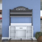 Rani JE130 Kahve Köşesi Çok Amaçlı Dolap 4 Kapaklı 1 Çekmeceli Kiler Mutfak Dolabı Beyaz - Görsel 5