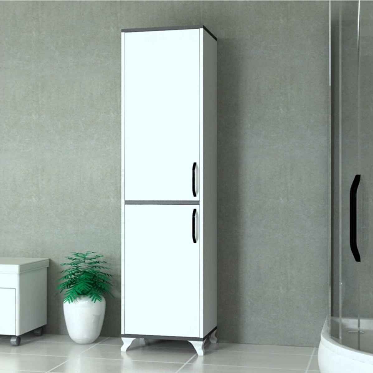 110000529401663.jpg Mobilique Iki Kapaklı Yedi Raflı Zarif Dolap - Görsel 1