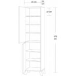 Mobilique Iki Kapaklı Yedi Raflı Zarif Dolap - Görsel 2