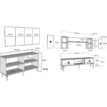 Demonte Dekor Doruk Tv Ünitesi ve Konsol 2'li Salon Takımı Antrasit Altın - Görsel 4