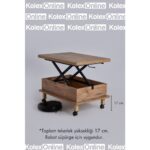 kolexonline Helsinki Akıllı Sehpa Yemek Masası, Orta Sehpa Tekerli Sehpa Sihirli Sehpa Çam Renk - Görsel 5