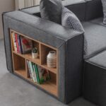 Eymense Soft Kitaplıklı 4 Modül Modüler Köşe Koltuk Takımı Antrasit - Görsel 3