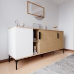 Alonex Tarz Konsol 180 cm (Metal Kulp, Sepet,beyaz) Salon Odası Konsolu Tv Konsolu - Görsel 2