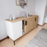 Alonex Tarz Konsol 180 cm (Metal Kulp, Sepet,beyaz) Salon Odası Konsolu Tv Konsolu - Görsel 3