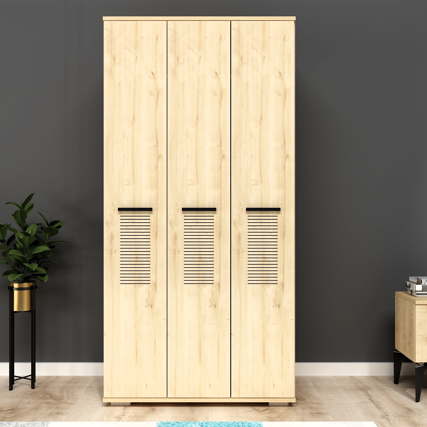 110000562393200-5.jpg Demonte Dekor Asimo (C) 3 Kapaklı Gardırop Safirmeşe-Safirmeşe - Görsel 1