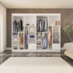 Yilwood Sürgülü Gardırop Dört Kapaklı 280/210CM (PARLAK BEYAZ + SONATA) - Görsel 2