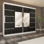 Yilwood Sürgülü Gardırop Dört Kapaklı 280/210CM (PARLAK BEYAZ + SONATA) - Görsel 3