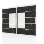 Yilwood Sürgülü Gardırop Dört Kapaklı 280/210CM (PARLAK BEYAZ + SONATA) - Görsel 4