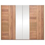 Enza Home Pavia 6 Kapaklı Aynalı Gardırop - Ceviz - Görsel 5