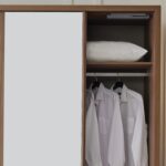 Enza Home Pavia Sürgü Kapaklı Aynalı Gardırop - Ceviz - Görsel 3