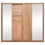 Enza Home Pavia Sürgü Kapaklı Aynalı Gardırop - Ceviz - Görsel 6