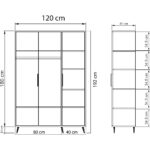 Alonex Aden Üç Kapılı Elbise Dolabı Antrasit Yatak Odası Çocuk Odası Gardırop - Görsel 6