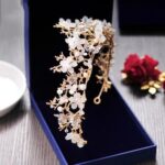 Htun Avrupa Yüksek Kalite Gelinler Altın Tiara Taç Kelebek Çiçek Düğün Saç Aksesuarları Gelin Çiçek Saç Takı | Saç Takı | Çiçek Saç Jewelrybride Gold (Yurt Dışından) - Görsel 4