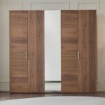 Enza Home Pavia 5 Kapaklı Aynalı Gardırop - Ceviz