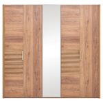 Enza Home Pavia 5 Kapaklı Aynalı Gardırop - Ceviz - Görsel 4