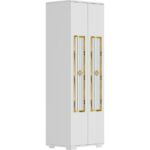 Cantek Dizayn Nora (B) 2 Kapaklı Çok Amaçlı Dolap Beyaz-Altın - Görsel 3