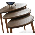 Faw Decor Doğal Ahşap Zigon Sehpa 3'lü Set, Modern Masif Yan Sehpa - Görsel 3