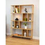 Peka 5 Raflı Modern Dekoratif Kitaplık Klasörlük Mutfak Rafı Kiler Çok Amaçlı Düzenleyici Raf-Safir Meşe - Görsel 5