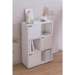 Pratico Vinesa Modern Kapaklı Kitaplık Çok Amaçlı Vitrin Kitaplık Mat Beyaz