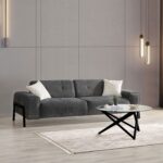 Eymense Dolex Siyah Kasa Modern Sırt Mekanizmalı Koltuk Takımı 3+1 - Görsel 3