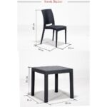 Sandalie Home Rattan 4 Kişilik Bahçe Balkon Masa Takımı - Antrasit - Görsel 6